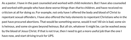 Doug Wilson on abortion